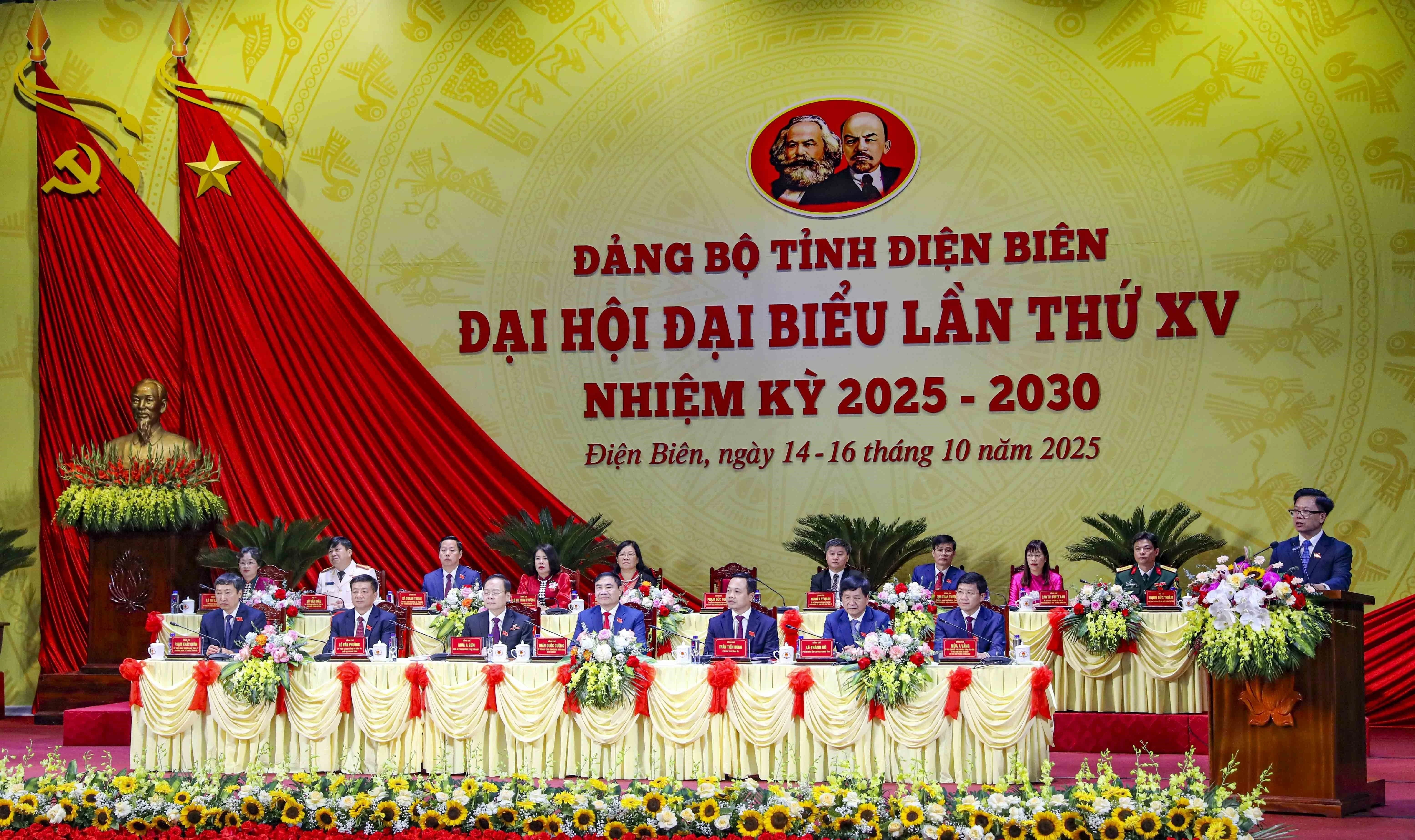 El Comité del Partido Comunista de Vietnam en Dien Bien enfoca su XV Asamblea para el mandato 2025-2030 en un modelo de crecimiento verde, inteligente y sostenible. (Foto: VNA)