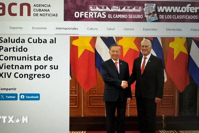 La agencia cubana de noticias ACN informa sobre el XIV Congreso del Partido Comunista de Vietnam. (Fuente: VNA)
