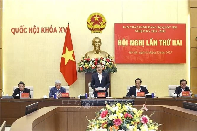 El presidente de la Asamblea Nacional (Parlamento), Tran Thanh Man, habla en el evento (Fuente: VNA)