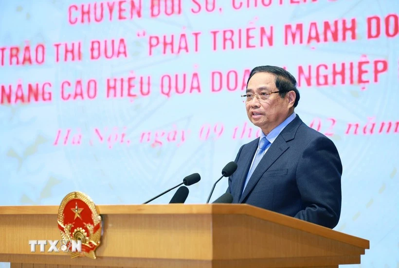 El primer ministro, Pham Minh Chinh, interviene en la ceremonia (Fuente: VNA)