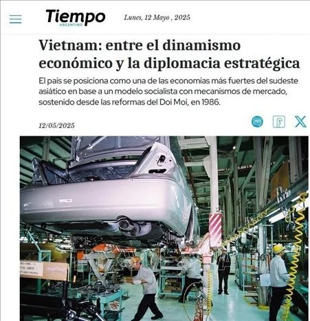 El artículo elogia el modelo de desarrollo económico de Vietnam (Fuente: VNA)