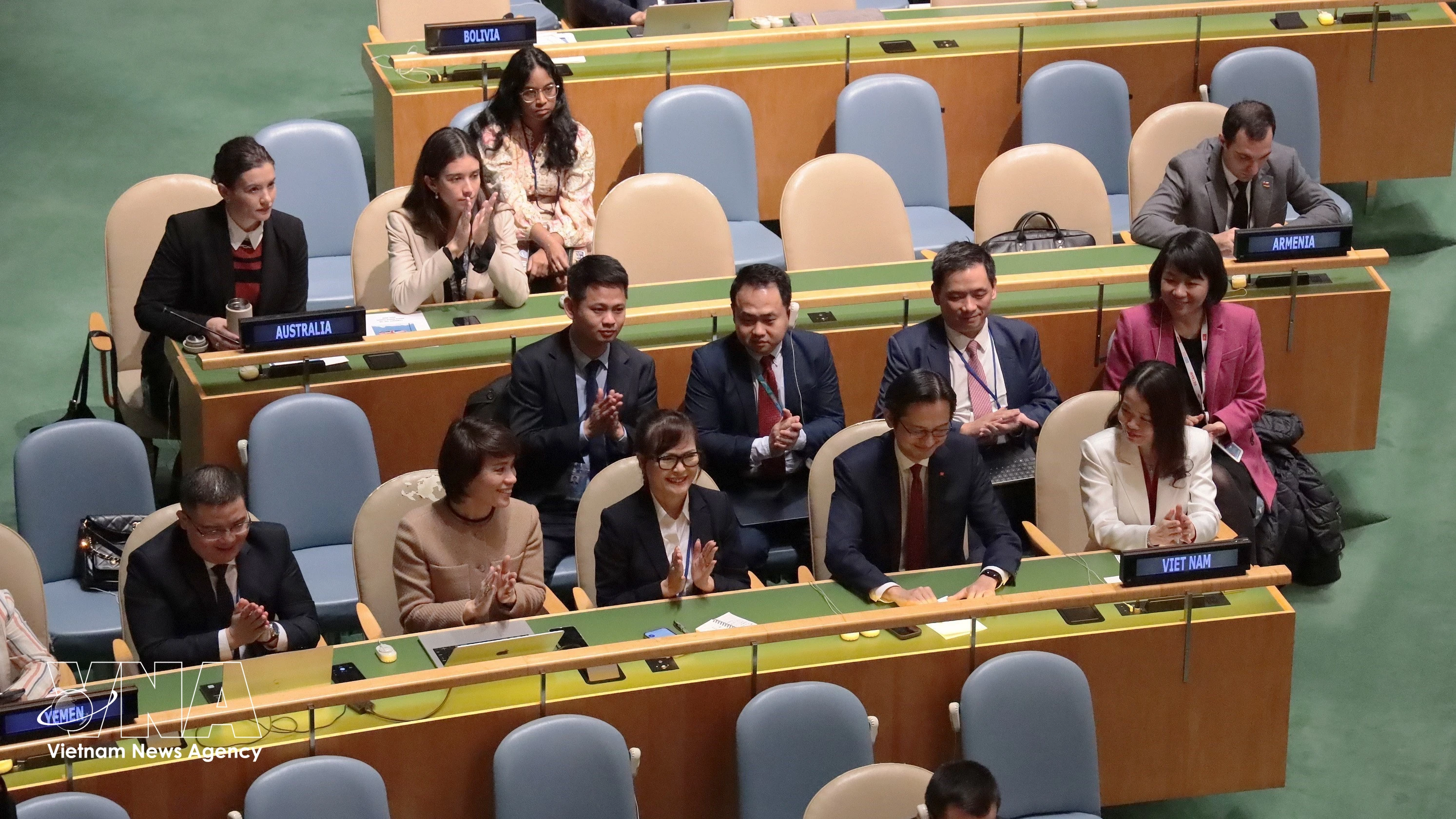 El 14 de octubre de 2025, en la sede de la ONU en Nueva York, se eligió a los miembros del Consejo de Derechos Humanos para el período 2026-2028. Vietnam fue elegido con 180 votos, la mayor cantidad entre los candidatos de Asia y el Pacífico. (Foto: VNA)