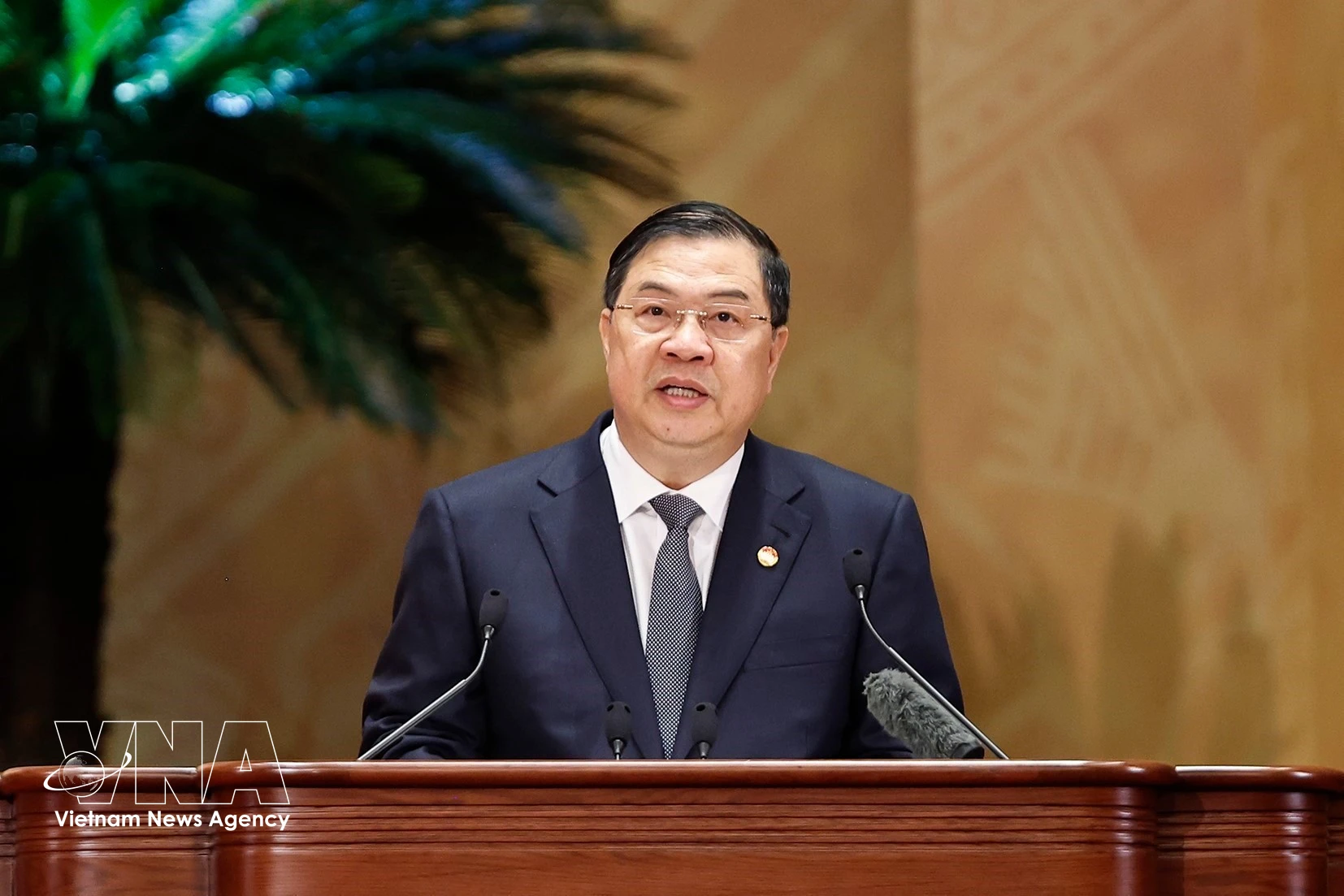 El viceprimer ministro permanente, Pham Gia Tuc, interviene en la cita (Foto: VNA)