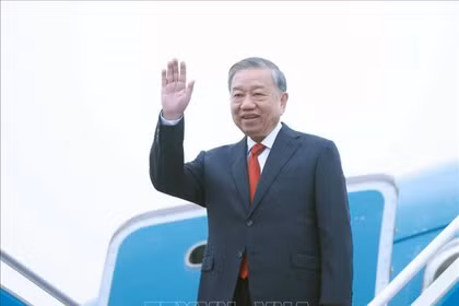 El secretario general del Partido Comunista de Vietnam, To Lam, parte de Hanoi para realizar una visita de Estado a Laos. Foto: VNA