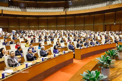 Máximo dirigente de Vietnam asiste a conferencia nacional sobre resultados electorales (Foto: VNA)