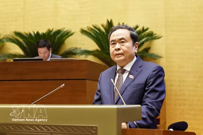 El presidente de la Asamblea Nacional de Vietnam, Tran Thanh Man, en la sesión de cláusura. (Foto: VNA)