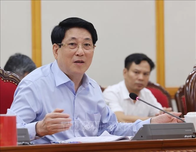El presidente Luong Cuong habla en el evento. (Fuente: VNA)