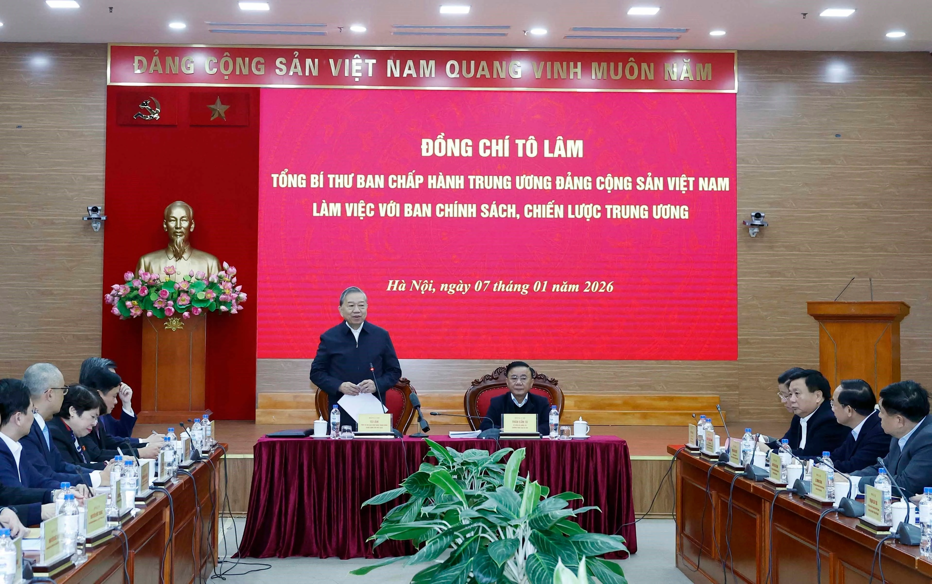 El secretario general del Partido Comunista de Vietnam (PCV), To Lam, habla en la cita (Fuente: VNA)