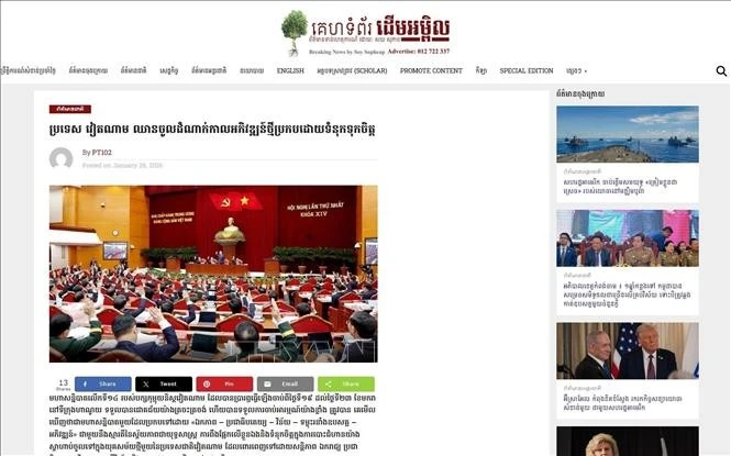 El artículo publicado en Deum Ampil News (Fuente: VNA)