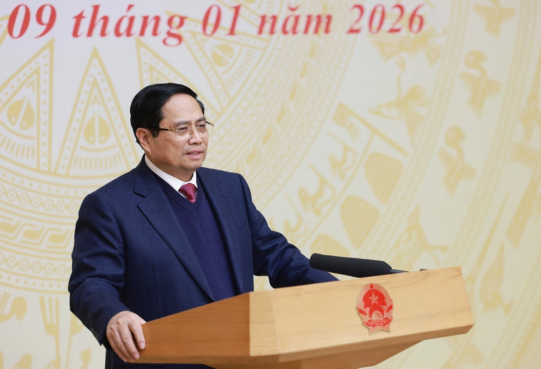 El primer ministro de Vietnam, Pham Minh Chinh, habla en la cita (Foto: VNA)
