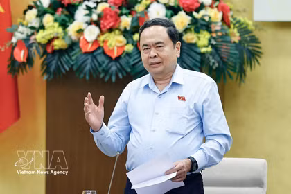 El presidente de la Asamblea Nacional, Tran Thanh Man, interviene en la cita (Foto: VNA)