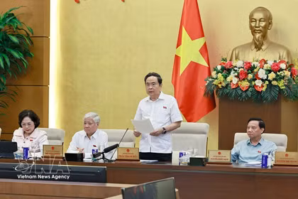 El presidente de la Asamblea Nacional, Tran Thanh Man, interviene en la cita (Foto: VNA)