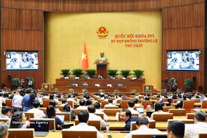 En el primer periodo extraordinario de sesiones de la XVI Legislatura de la Asamblea Nacional de Vietnam. (Fuente: VNA)