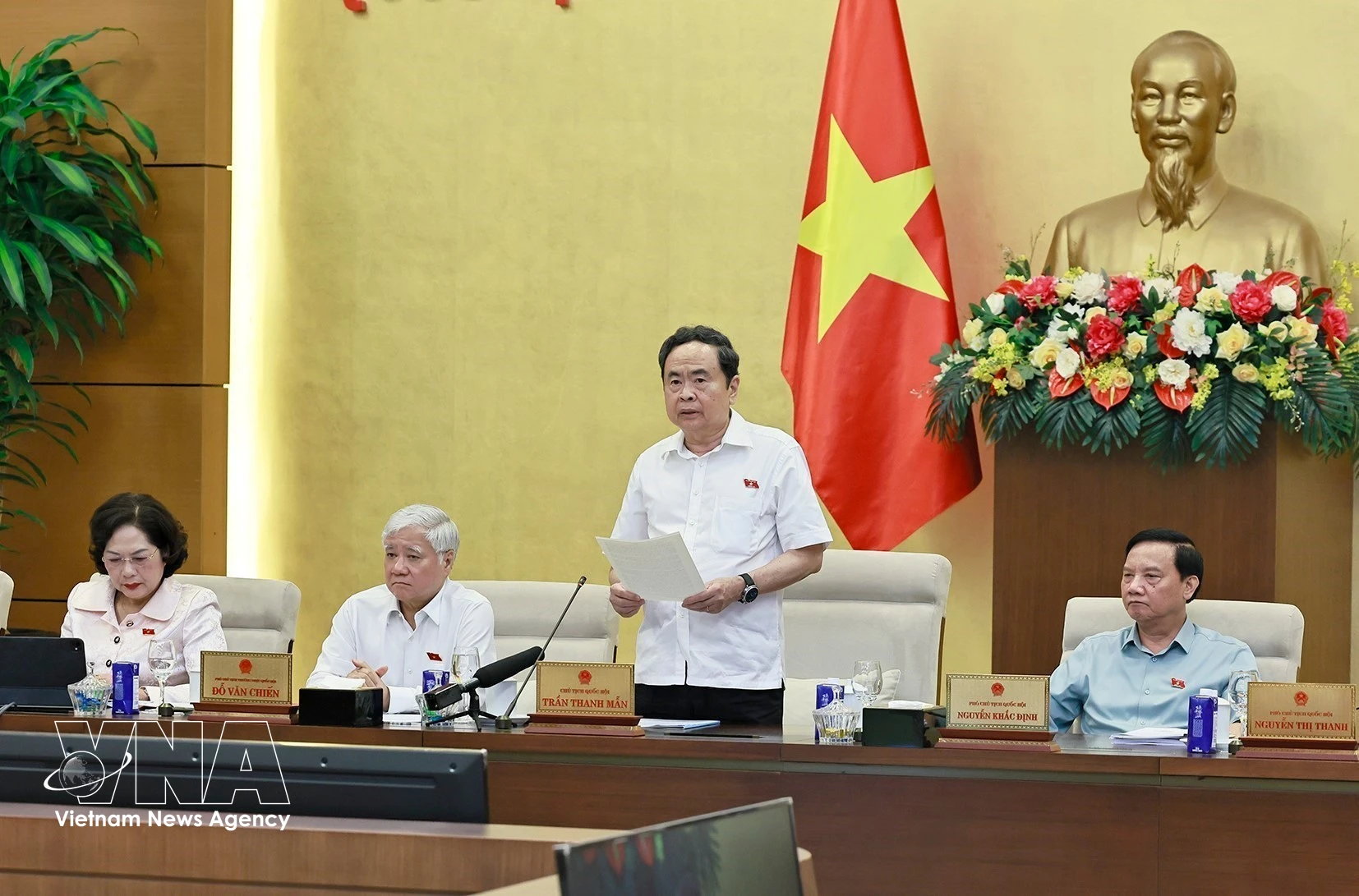 El presidente de la Asamblea Nacional, Tran Thanh Man, interviene en la cita (Foto: VNA)