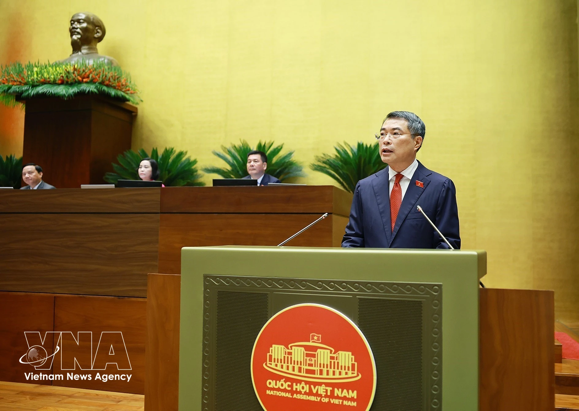 El primer ministro de Vietnam, Le Minh Hung, en la cita. (Foto: VNA)