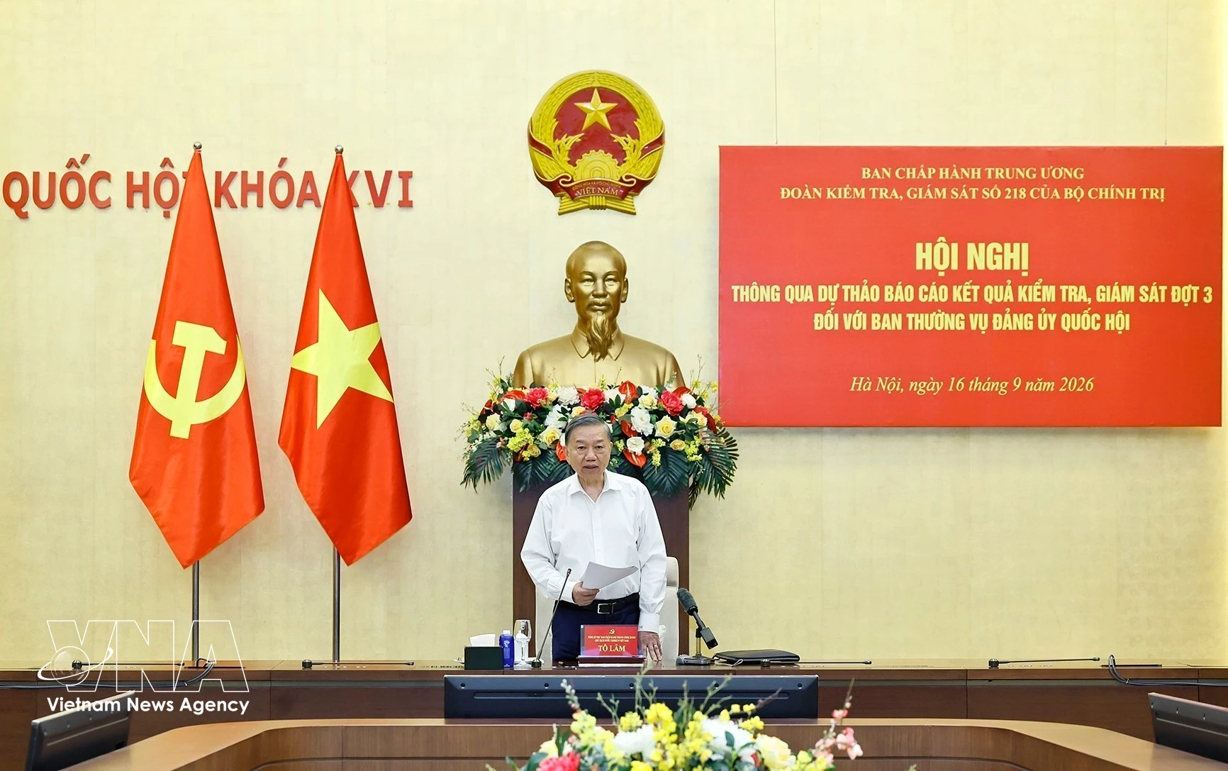El secretario general del Partido Comunista y presidente de Vietnam, To Lam, habla en la cita (Fuente: VNA)
