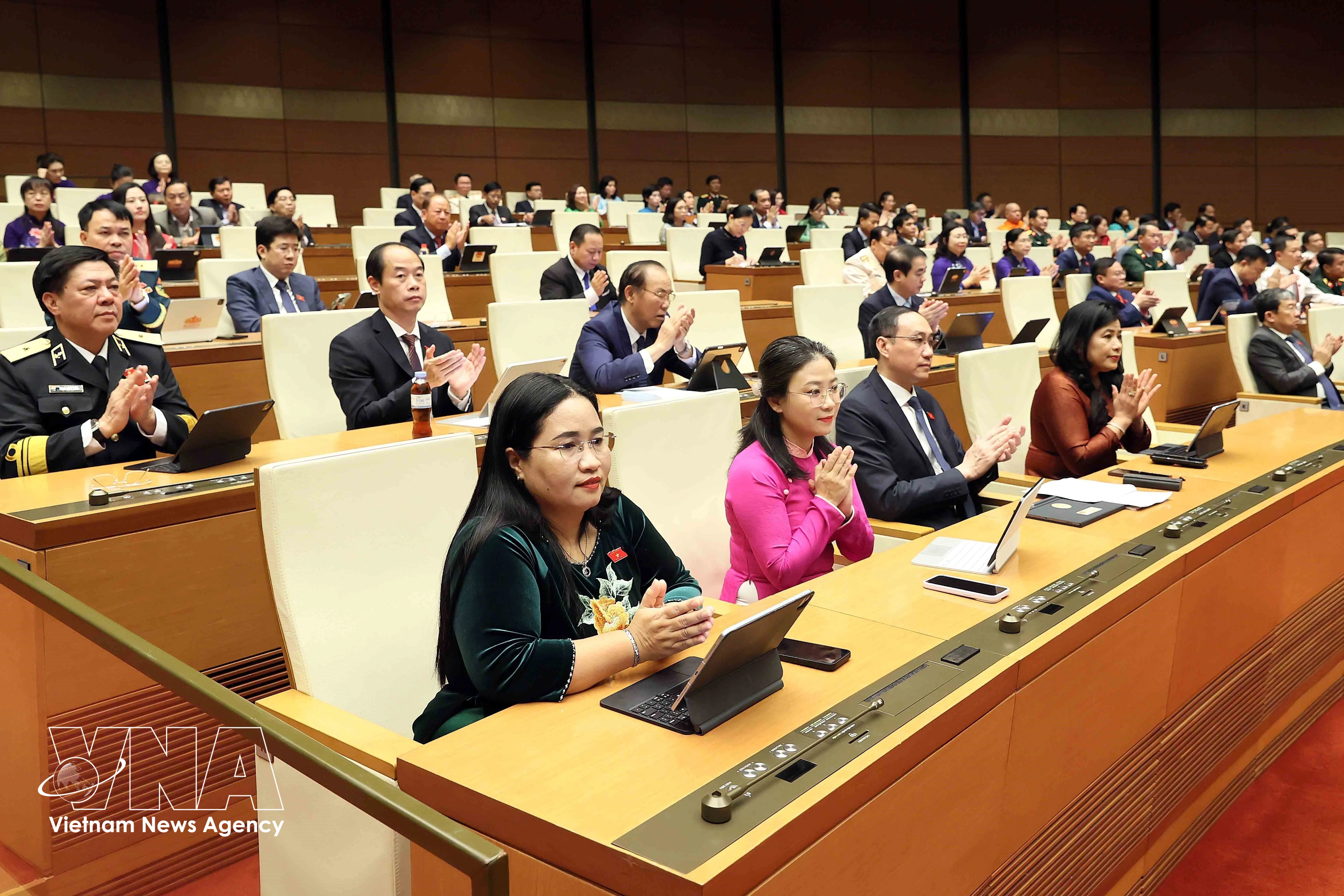 Diputados votan en la sesión (Foto: VNA)