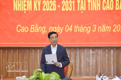 El ministro de Defensa de Vietnam, el general Phan Van Giang, habla en la reunión (Fuente: VNA)
