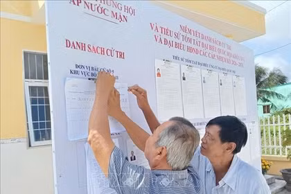 Los electores estudian la lista de candidatos. Foto: VNA