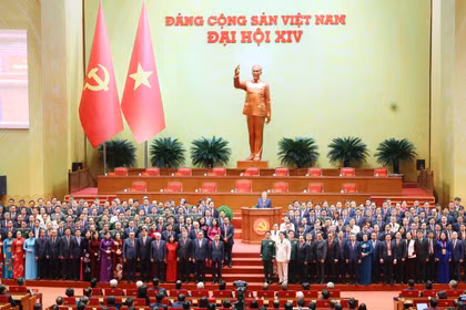 La clausura del XIV Congreso Nacional del Partido. (Foto: VNA)