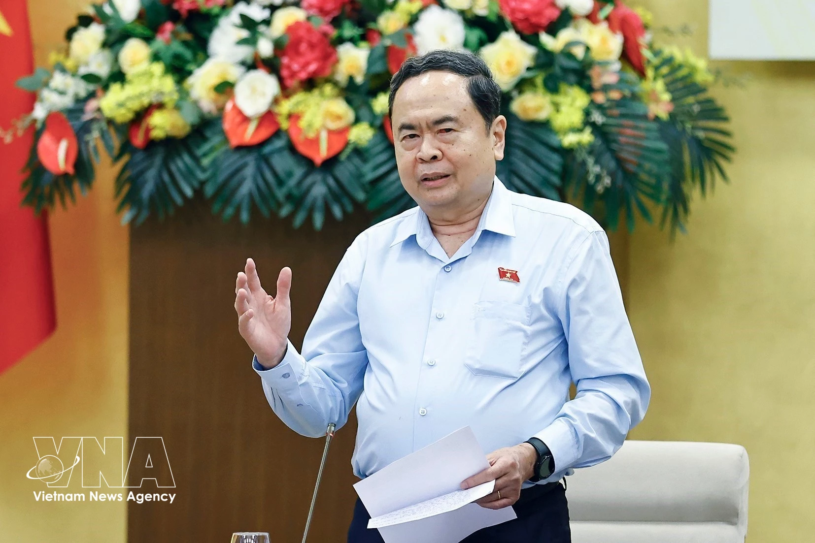 El presidente de la Asamblea Nacional, Tran Thanh Man, interviene en la cita (Foto: VNA)